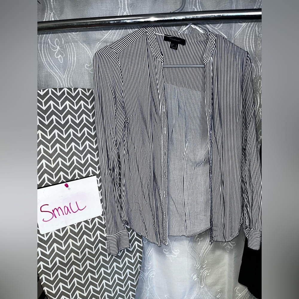 Blue and white stripped button down